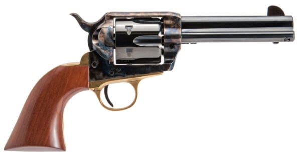 Cimarron PPP357 Pistolero  38 Special 6 Shot, 4.75" Blued Barrel & Cylinder, Wide Front Sight, Color Case Hardened Steel Frame, Brass Backstop & Trigger Guard, Walnut Grip