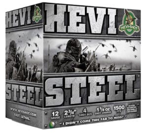 Hevishot Hevi-Steel 12 Gauge 2-3/4 Inch Number 4 Shot 25 Round Shotgun Ammunition