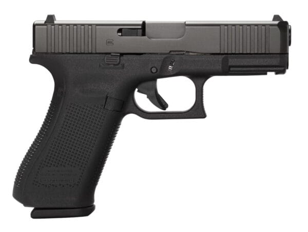 Glock PA455S203 G45 Gen5 Compact Frame 9mm Luger 17+1 4.02" Black GMB Barrel, Black nDLC Serrated Steel Slide, Black Polymer Frame w/Picatinny Rail, Interchangeable Backstrap Grip, Ambidextrous