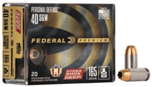 Federal Premium 40 S&W 165 Grain Hydra-Shok Deep Hollow Point Ammunition