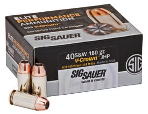 Sig Sauer Elite Performance 40 S&W 180 Grain V-Crown Jacketed Hollow Point Ammunition