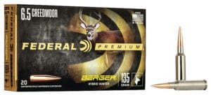 Federal Premium 6.5mm Creedmoor 135 Grain Berger Hybrid Hunter Rifle Ammunition