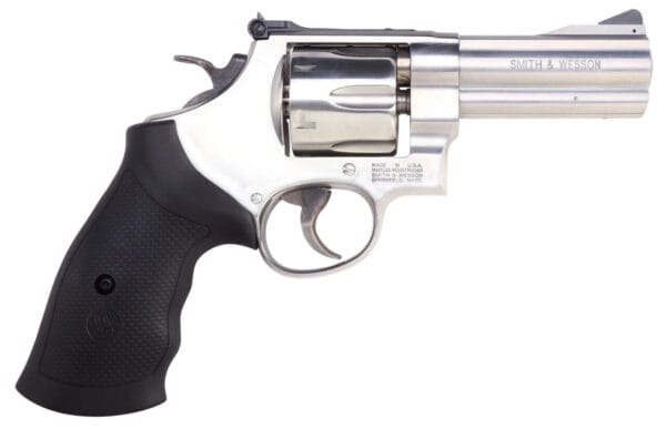 Smith & Wesson 12463 Model 610  N-Frame 10mm Auto/40 S&W 6rd 4" Stainless Steel Barrel, Cylinder &  Frame, Black Finger Grooved Grip, Internal Lock Safety, Exposed Hammer