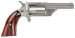 North American Arms 22MR250 Ranger II  22 WMR Caliber with 2.50" Barrel, 5rd Capacity Cylinder, Overall Stainless Steel Finish & Wood Boot Grip