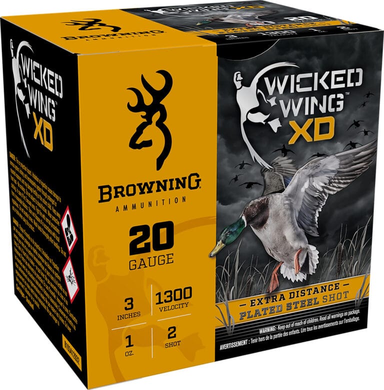 Browning Wicked Wing XD 20 Gauge 3 Inch Number 2 Shot 25 Round Shotgun Ammunition