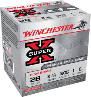 Winchester Ammo X28H5 Super X Heavy Game Load High Brass 28Gauge 2.75" 1oz 5Shot 25 Per Box/10 Case