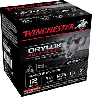 Winchester Ammo SSH12LH2 Drylok Super Steel High Velocity 12Gauge 3.50" 1 1/2oz 2Shot 25 Per Box/10 Case