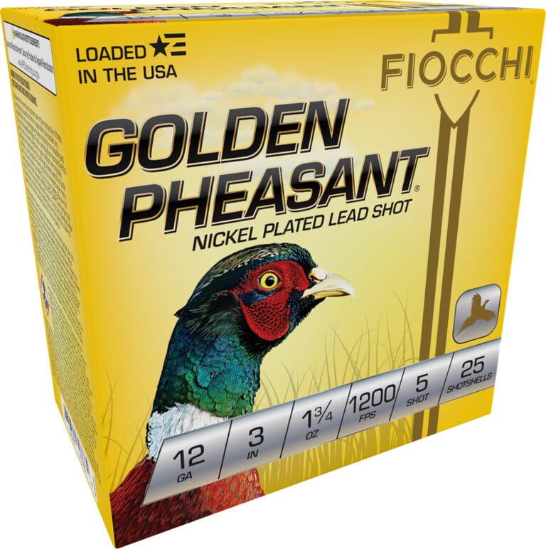 Fiocchi Golden Pheasant Extrema 12 Gauge 3 Inch Nickel-Plated Lead Number 5 Shot 25 Round Shotgun Ammunition