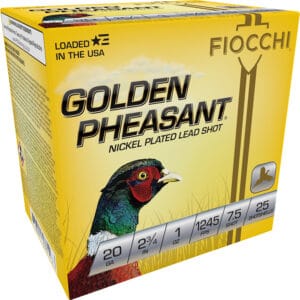 Fiocchi Golden Pheasant Extrema 20 Gauge 2-3/4 Inch Number 7.5 Shot Nickel-Plated Lead Ammunition