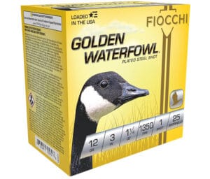 Fiocchi Golden Waterfowl 12 Gauge 3 Inch Number 1 Shot 25 Round Shotgun Ammunition