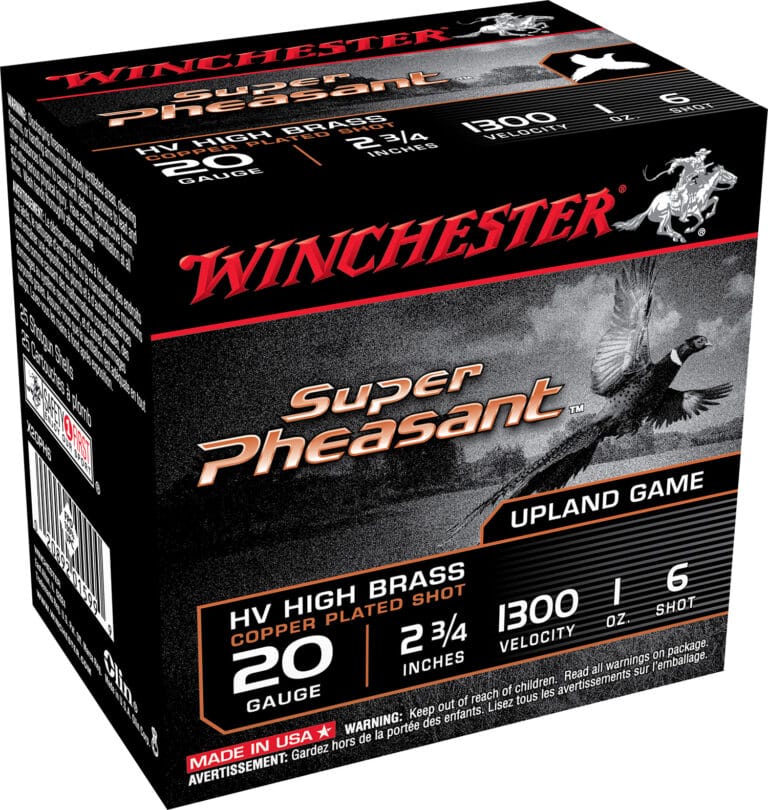 Winchester Super Pheasant Magnum 20 Gauge 2.75 Inch High Brass Number 6 Shot 25 Round Shotgun Ammunition
