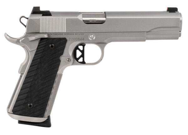 Dan Wesson 01824 Valor  45 ACP 8+1 5" Stainless Steel Barrel, Bead Blasted Serrated Stainless Steel Slide & Frame w/Beavertail & Picatinny Rail, Black G10 Grip, Ambidextrous