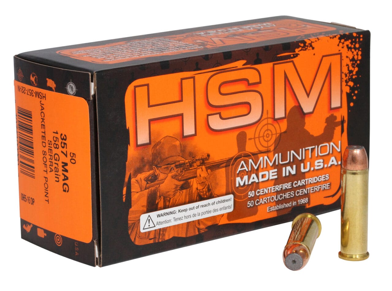 HSM Pro Pistol 357 Magnum 158 Grain Jacketed Soft Point Ammunition 1 HSM Pro Pistol 357 Magnum 158 Grain Jacketed Soft Point Ammunition