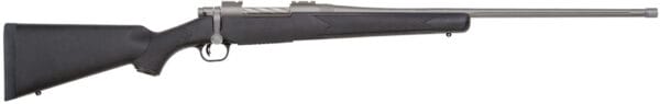Mossberg 28129 Patriot  7mm Rem Mag 3+1 24" Threaded/Fluted Barrel w/Recessed Match Crown, Cerakote Stainless Steel, Spiral-Fluted Bolt, Synthetic Stock, Drop Box Magazine, Adjustable LBA Trigger