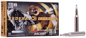 Federal Premium Terminal Ascent 270 Winchester 136 Grain Rifle Ammunition
