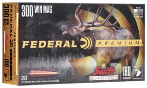Federal Premium 300 Winchester Magnum 180 Grain Swift Scirocco II Ammunition