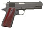 Fusion Firearms 1911GOVERNMENT45 1911 Freedom Government GI 45 ACP 5" 8+1, Black, Beavertail Frame, Serrated Military Style Black Slide, Red Cocobolo Grip, 70 Series Design
