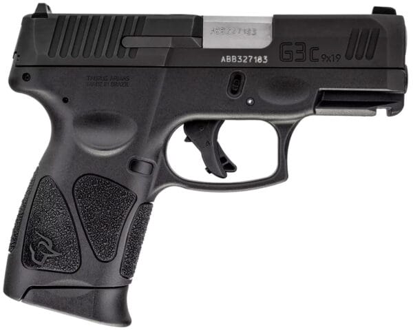 Taurus 1G3C93110 G3C  Compact Frame 9mm Luger 10+1 3.26" Matte Stainless Steel Barrel, Matte Black Tenifer Serrated Steel Slide, Black Polymer Frame w/Picatinny Rail, Black Polymer Grip, Right Hand