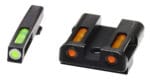 HiViz GLN425 LiteWave H3 Sight Set for Glock Green Tritium White Outline Front Sight-Orange Fiber Optic Rear Sight