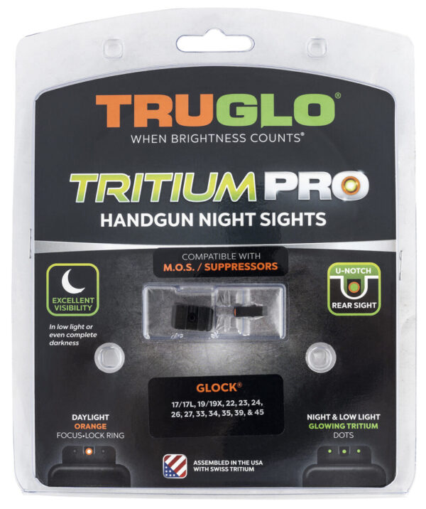 TruGlo TG231G1MC Tritium Pro  Black | Green Tritium Orange Outline Front Sight Green Tritium Rear Sight