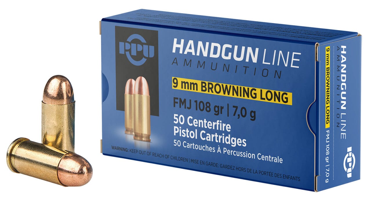 PPU 9mm Browning Long 108 Grain Full Metal Jacket Ammunition 50 Round 1 PPU 9mm Browning Long 108 Grain Full Metal Jacket Ammunition 50 Round