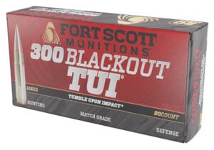 Fort Scott Munitions 300 Blackout 115 Grain Solid Copper Ammunition