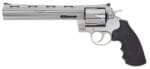 Colt Mfg ANACONDASP8RTS Anaconda  44 Mag 6 Shot 8" Stainless Recessed Target/Vent Rib Barrel, Cylinder & Frame, Black Hogue Rubber w/Finger Grooves Grip