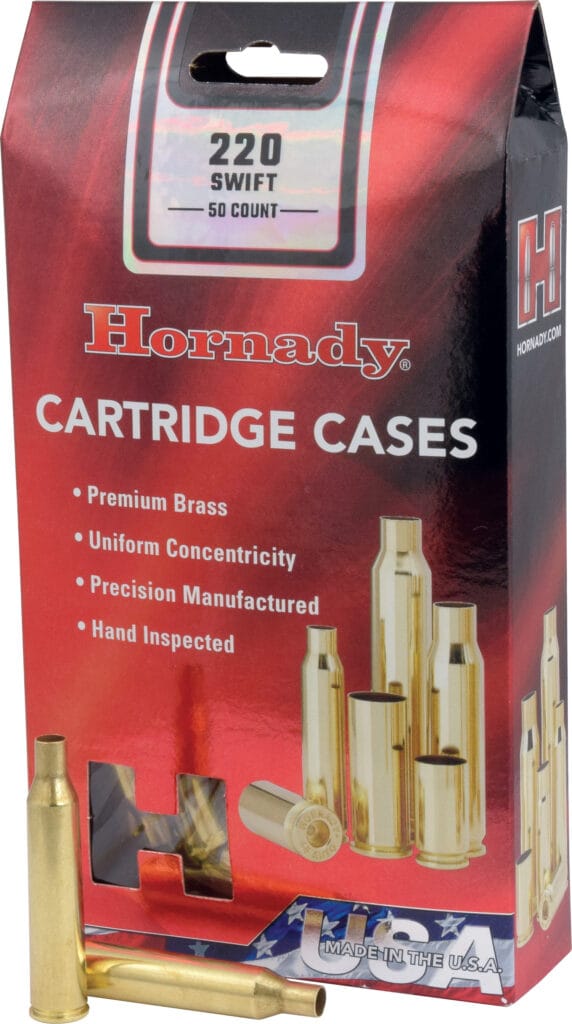 Hornady 220 Swift Unprimed Rifle Brass Reloading Cases 50 Count