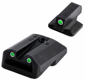 Truglo Tritium Pro Black Green Tritium White Outline Pistol Sight Set