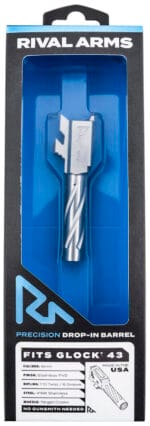 Rival Arms RA-RA20G301D Precision V1 Drop-In Barrel 9mm Luger 3.41" Stainless PVD Finish 416R Stainless Steel Material for Glock 43, 43X
