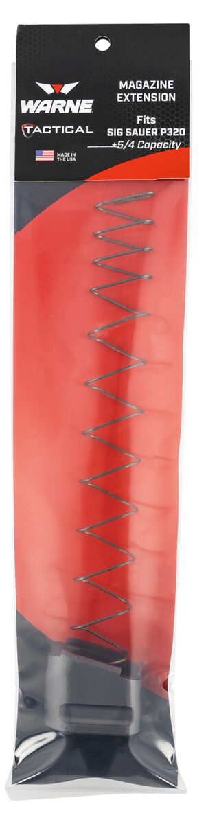 Warne MESIG54GR Magazine Extension  made of 6061-T6 Aluminum with Hardcoat Anodized Gray Finish for Sig P320 Magazines (Adds 5rds 9mm Luger)