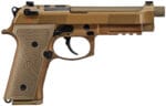 Beretta USA JS92QM9A4M15 M9A4 Centurion 9mm Luger 4.80" Barrel 15+1, Flat Dark Earth Cerakote Polymer Frame, Serrated Steel Optic Cut Slide, Polymer Grip & Decocker Only Safety