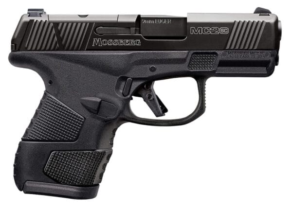 Mossberg 89027 MC2sc Sub-Compact 9mm Luger 3.40" 14+1,11+1 Matte Black DLC Stainless Steel with Optics Cut Aggressive Textured Black Polymer Grip with Cross-Bolt Safety