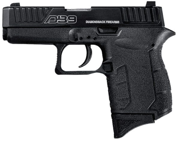 Diamondback DB0200P001 DB9 Gen4 Micro-Compact Frame 9mm Luger 6+1, 3.10" Stainless Steel Barrel, Black Serrated Stainless Steel Slide, Black Polymer Frame w/Beavertail & Grip