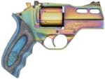 Chiappa Firearms CF340319 Rhino 30DA Nebula *CA Compliant 357 Mag 6 Shot, 3" Rainbow PVD Steel Vent Rib Barrel & Cylinder, Rainbow PVD Aluminum Frame, Blue Laminate Grip, Exposed Hammer