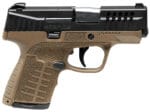 Savage Arms 67007 Stance  9mm Luger 7+1/8+1 3.2" Barrel, Flat Dark Earth Polymer Frame, Serrated/Ported Black Nitride Slide, Interchangeable Backstrap, Night Sights, No Manual Safety