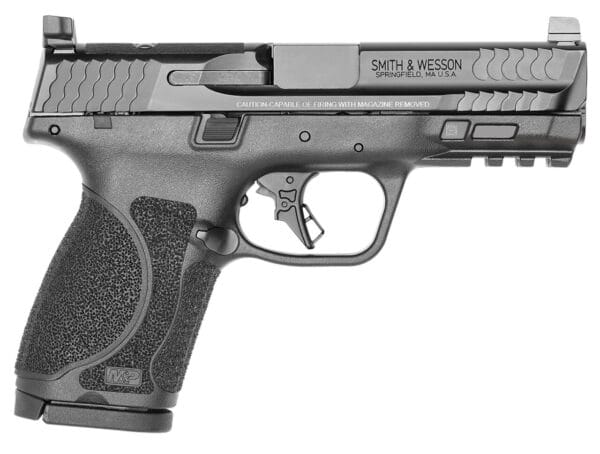 Smith & Wesson 13563 M&P M2.0  Compact 9mm Luger 15+1, 4" Black Armornite Steel Barrel & Optic Cut/Serrated Slide, Matte Black Polymer Frame w/Picatinny Rail