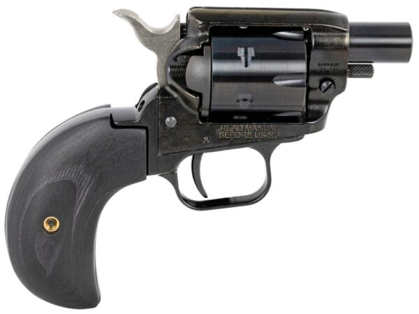 Heritage Mfg BK22B1BHBD Barkeep Boot 22 LR 6 Shot, 1.68" Black Steel Barrel, Black Oxide Zinc Alloy Frame, Black Cylinder Black Wood Grip, Hammer/Thumb Safety, Exposed Hammer