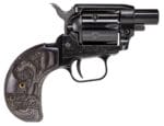 Heritage Mfg BK22B1BHWBRN2 Barkeep Boot 22 LR 6 Shot, 1.68" Black Steel Barrel, Black Oxide Zinc Alloy Frame, Black Cylinder Wood Engraved Birdshead Grip, Hammer/Thumb Safety, Exposed Hammer