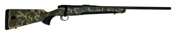 Mauser M18OS7MT M18  7mm Rem Mag 4+1 24.40" Black Steel Threaded Barrel, Black Steel Receiver, Old School Camo Fixed w/Storage Compartment Stock, Right Hand