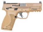 Smith & Wesson 13573 M&P M2.0  Compact 9mm Luger 15+1 4" Stainless Steel Barrel & Optic Cut/Serrated Stainless Steel Slide, Flat Dark Earth Polymer Frame w/Picatinny Rail