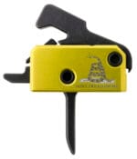 Rise Armament RA140FDTOM Don't Tread on Me Trigger Assembly Single-Stage Flat Trigger with 3.50 lbs Draw Weight, Don't Tread on Me Flag Finish for AR-Platform