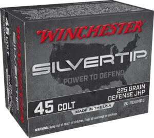 Winchester Ammo W45CST Silvertip 45Colt 225gr Silvertip Jacket Hollow Point 20 Per Box/10 Case