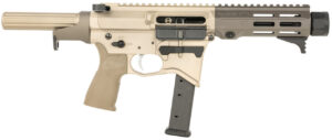 Maxim Defense MXM48173 CPS MD9 9mm Luger Caliber with 5.50" Barrel, Arid Brown Anodized Metal Finish, Black Maxim CQB Brace & Polymer Grip Right Hand