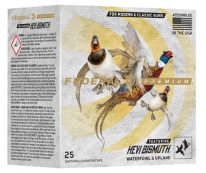 Federal Premium Hevi-Bismuth 12 Gauge 2.75 Inch Number 5 Shot 25 Round Shotgun Ammunition