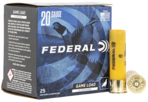 Federal Game-Shok High Brass 20 Gauge 3 Inch Number 6 Shot 25 Round Shotgun Ammunition