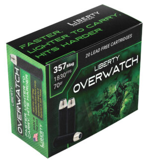 Liberty Ammunition LAOW357701830 OverWatch 357Mag 70gr Open Cavity Design 20 Per Box/50 Case