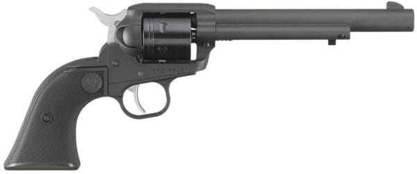Ruger 2042 Wrangler  22 LR 6 Shot 6.50" Black Cerakote Barrel & Frame Black Cerakote Cylinder Black Checkered Polymer Grips