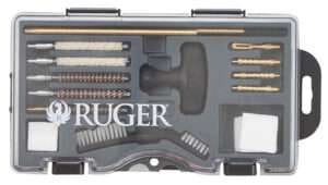 Ruger 22 Caliber Rimfire Bronze Bristles Cleaning Kit Black Plastic Case