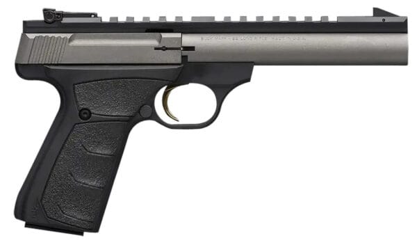 Browning 051586490 Buck Mark Field/Target 22 LR 10+1 5.50" Tungsten Gray Cerakote Steel Bull Barrel & Serrated Steel w/Picatinny Rail Slide, Matte Black Alloy Receiver Black Polymer Grips
